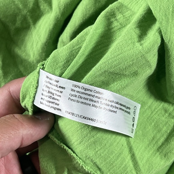 Eileen Fisher Shirt Womens‎ Petite XXS Green Organic Cotton Slub Crewneck Tee - Picture 9 of 11